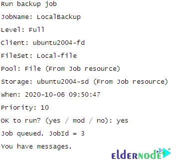LocalBackup output