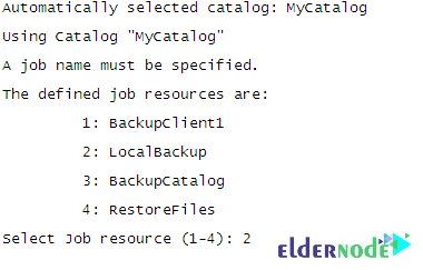 select the backup job