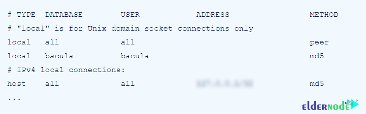 connection configuration of bacula on centos