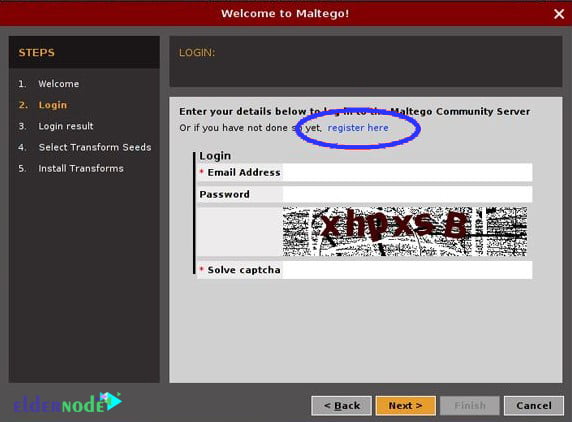 maltego register on kali linux