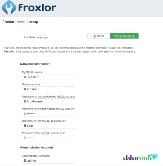 Configuring the Froxlor