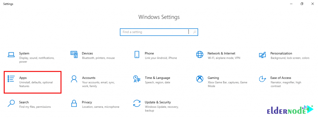 apps section in windows 10