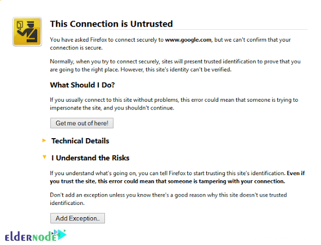 untrusted connection error