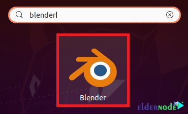 Blender in the Activities search menu