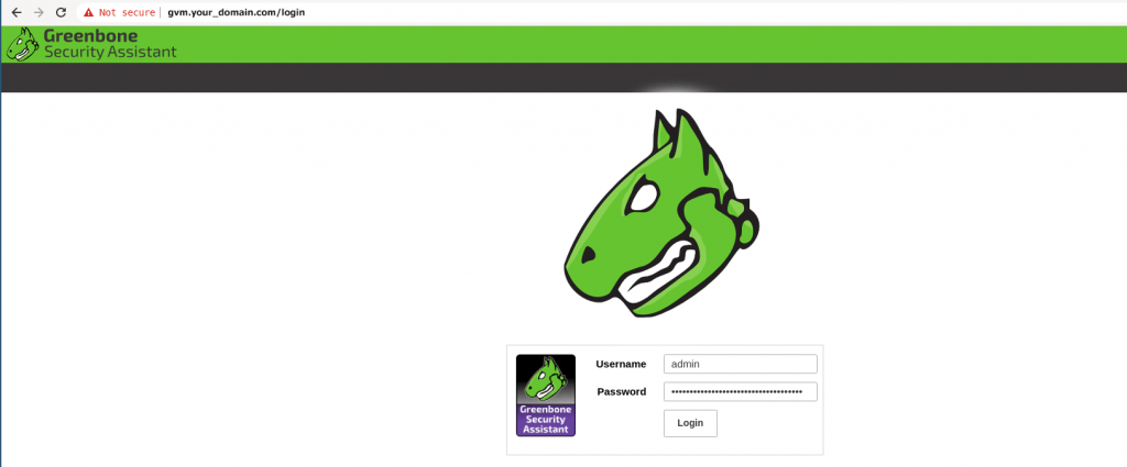 openvas login page on debian 10