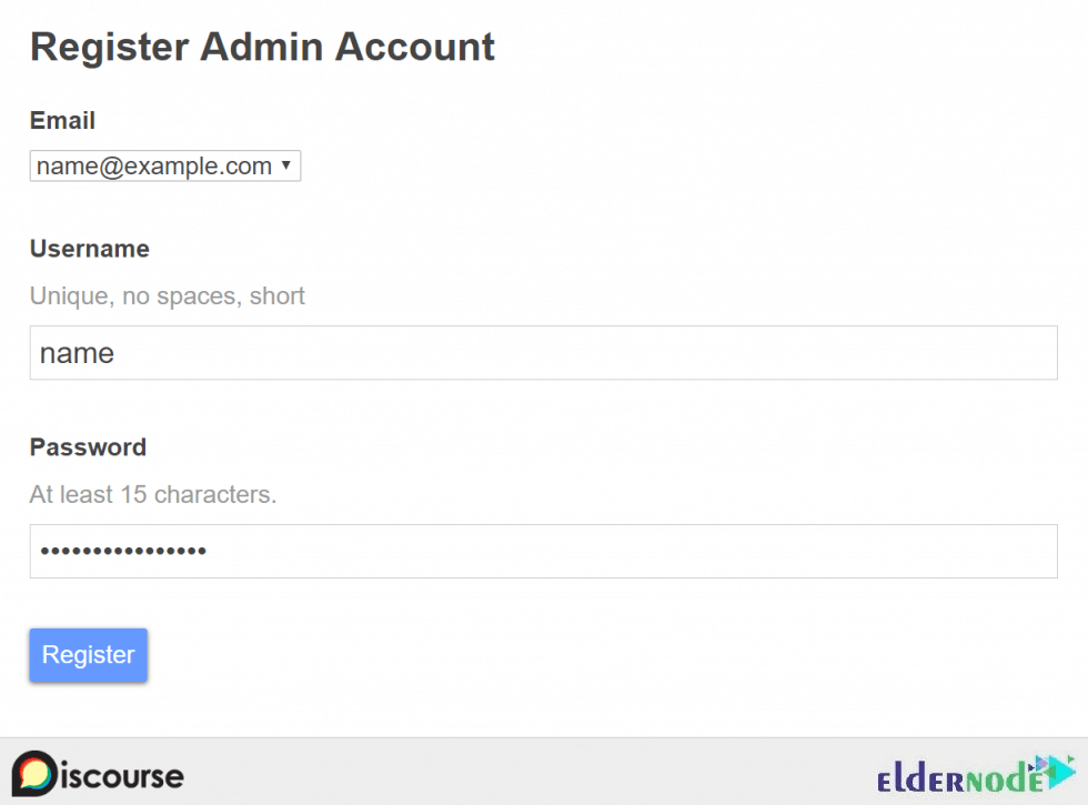 Register Admin Account on Discourse