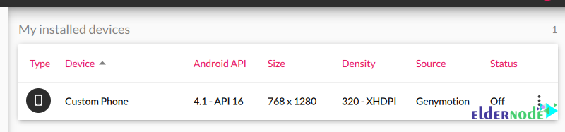 my isntalled devices on genymotion