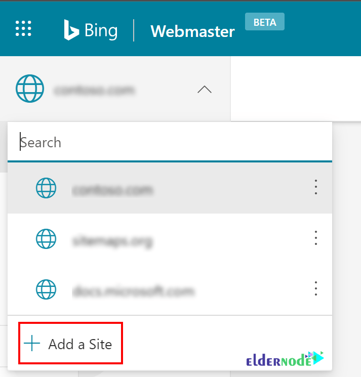 Add Site Existing User on bing webmaster