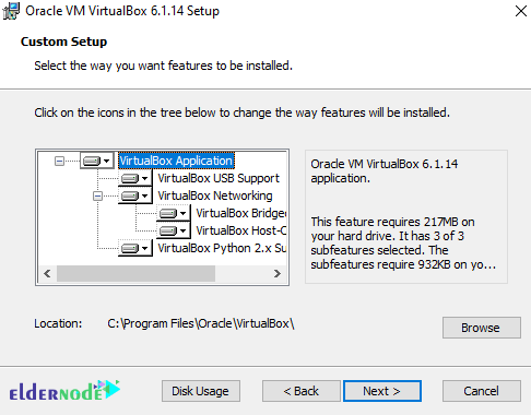 customization settings of oracle virtualbox