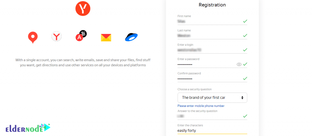 how to create a Yandex account