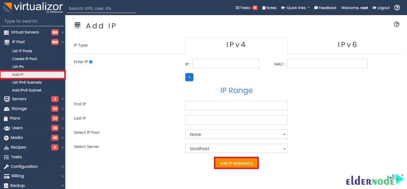 How to add IPv4 on Virtualizer