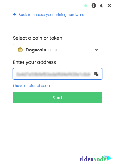 Dogecoin mining with unmineable software on server