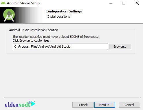 Select android studio Installation Path