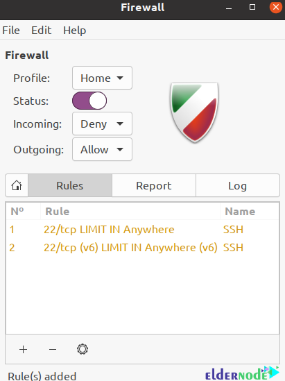 Limiting SSH using the GUFW GUI tool