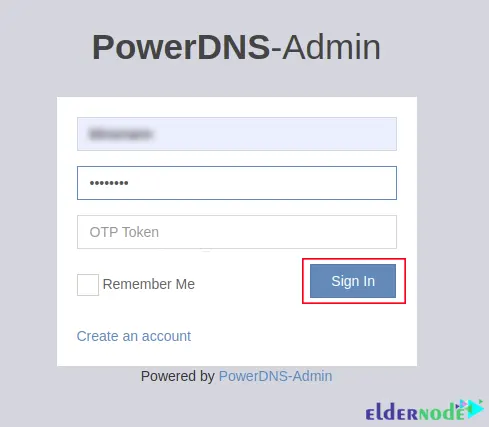 login-PowerDNS-Admin-interface