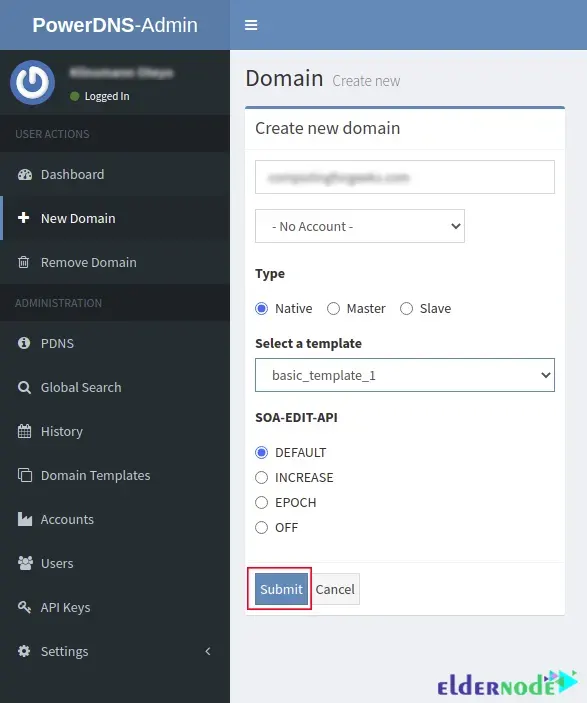 New-domain-user on powerdns-admin