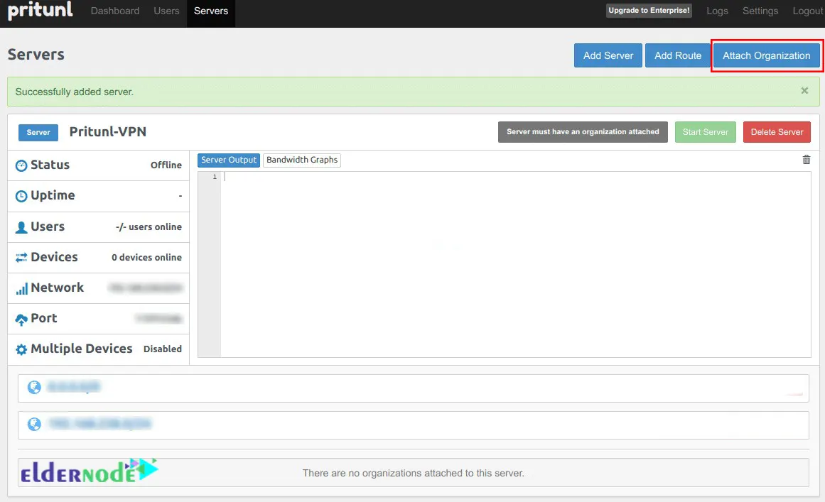 Attach-server-to-organization