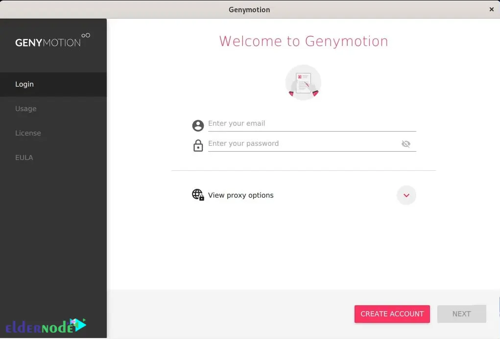 Genymotion-welcome page