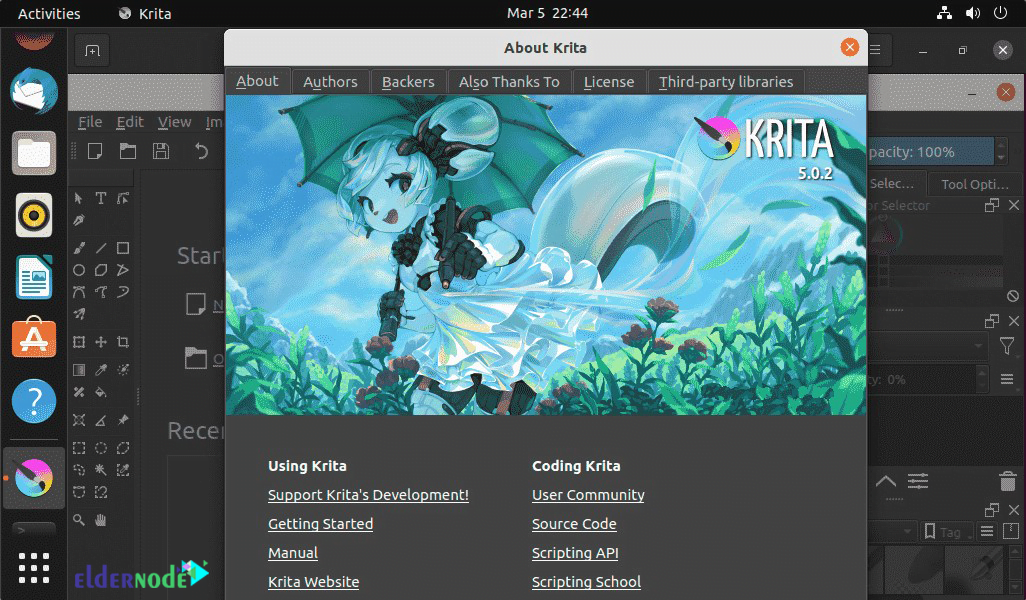Launch Krita- Software