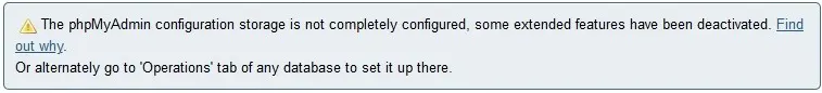 PHPMyAdmin-warning