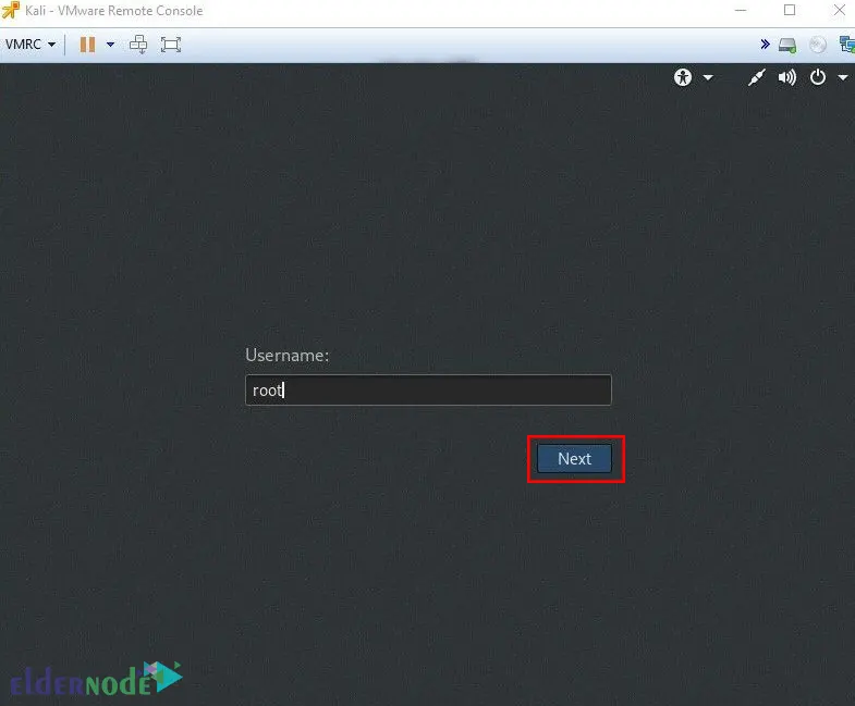 Kali-Linux-Username-Install Kali Linux on VMware ESXi