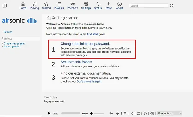 Airsonic-change-administrator-password