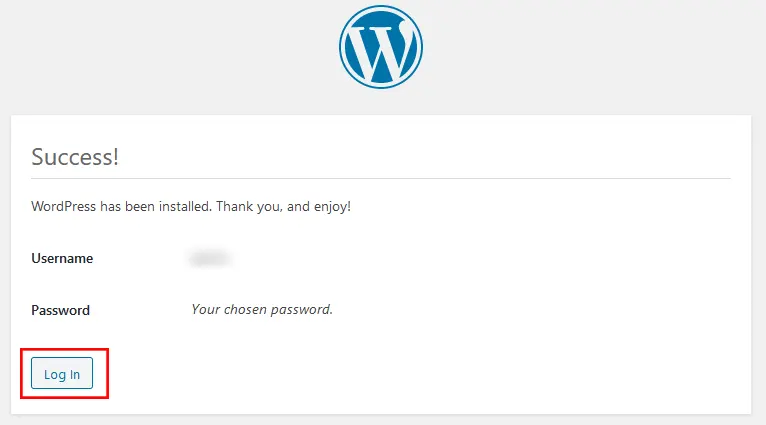 Wordpress-install-success- Install WordPress on InterWorx