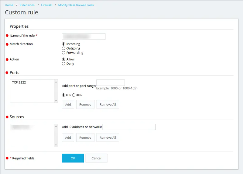 Fillin-information-to-custom-rule