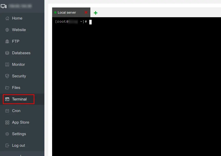Login-as-root-via-terminal - Manage the Website with aaPanel