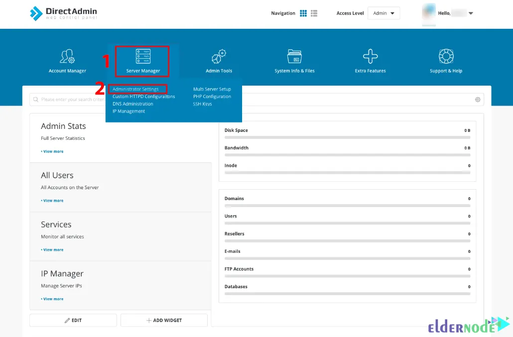 DirectAdmin-Administrator-Settings