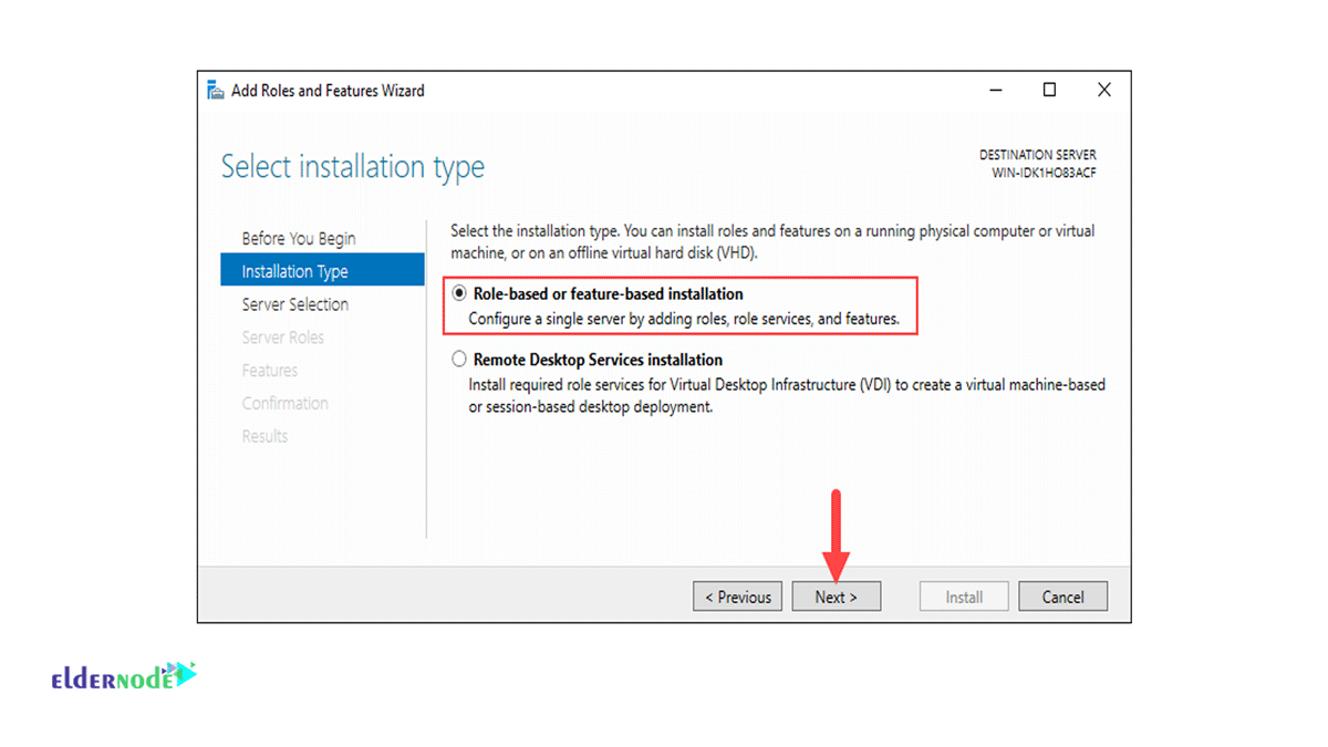 select installation type