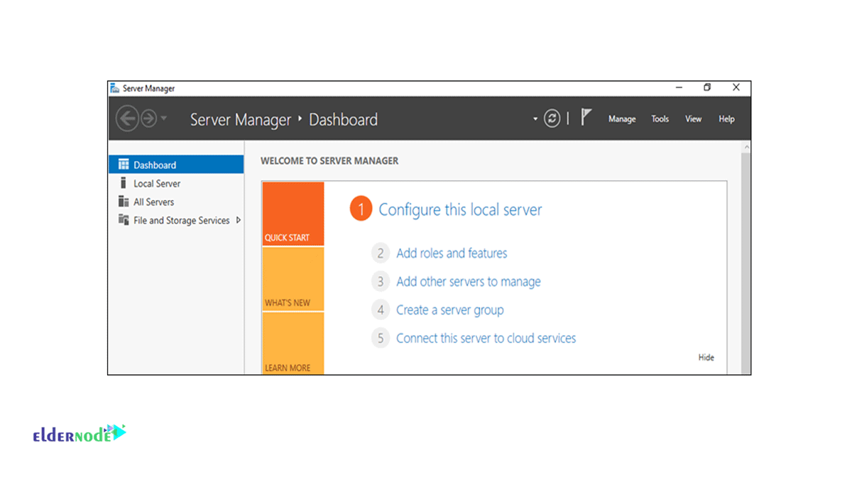 server manager dashboard